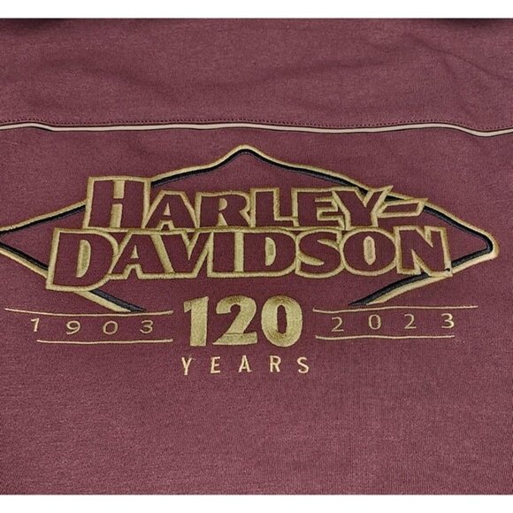 Harley-Davidson 120th Anniversary Deflector Riding Fleece Hooded Jacket (L) - Picture 8 of 11